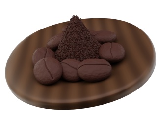 咖啡粉咖啡豆C4D模型