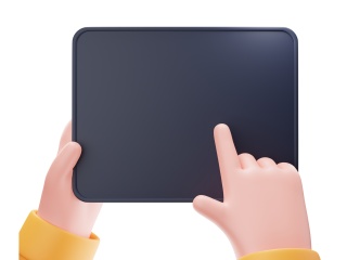 双手操作平板电脑C4D模型
