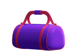 紫色包拎包健身包C4D模型