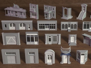 25种风格化建筑门窗模型C4D模型