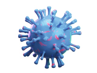 卡通医疗图标白模病毒细菌C4D模型
