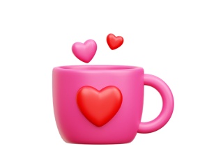 情人节插图插画爱心茶杯杯子C4D模型