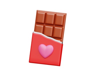 情人节插图插画爱心巧克力C4D模型