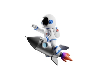 宇航员机器人火箭C4D模型