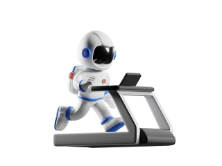 宇航员机器人跑步健身C4D模型