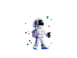 宇航员机器人玩游戏C4D模型