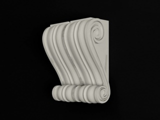 现代石膏线雕花构件C4D模型