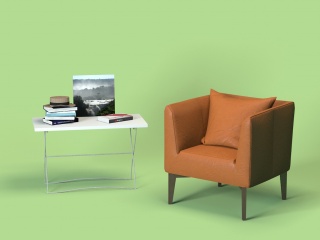 休闲单人沙发C4D模型