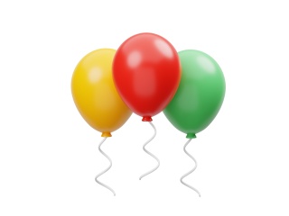 卡通生日庆典元素气球C4D模型