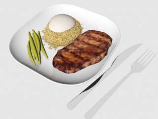 食物牛排西餐C4D模型