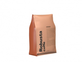 现代纸袋包装袋咖啡豆C4D模型