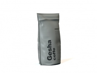现代纸袋包装袋 咖啡包装袋C4D模型