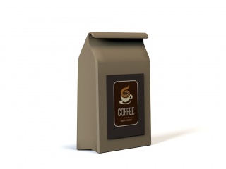 纸袋包装袋咖啡包装袋C4D模型