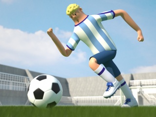 个性卡通风格足球运动比赛主题C4D模型