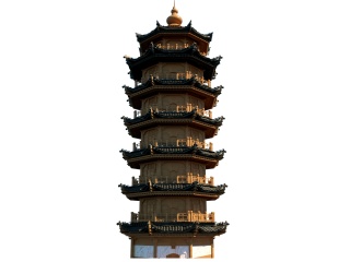中式建筑古建中式塔C4D模型
