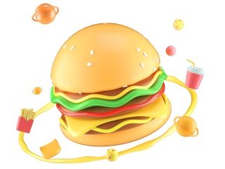 汉堡食物美食C4D模型