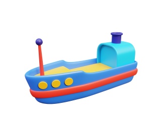 玩具小船C4D模型