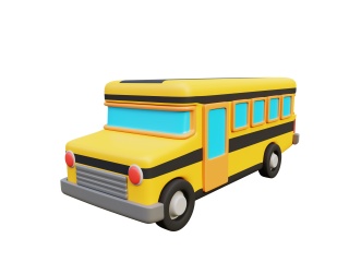 玩具巴士小汽车C4D模型