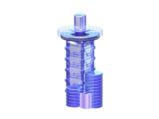 3D科技风玻璃质感建筑C4D模型