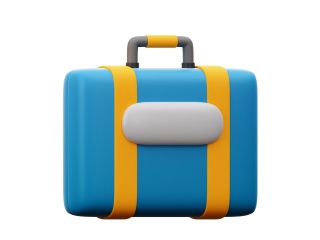 卡通夏日度假沙滩元素Blue SuitcaseC4D模型
