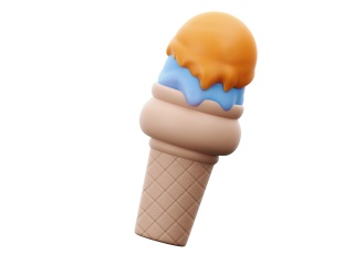 卡通夏日度假沙滩元素Ice Cream Cone2C4D模型