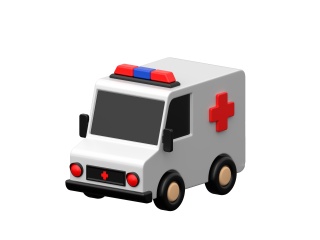 医疗器械救护车（白模）C4D模型