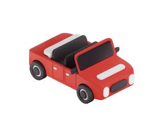 卡通汽车 敞篷车 小汽车 玩具车C4D模型