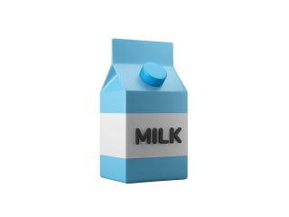卡通健身饮食牛奶（白模)C4D模型