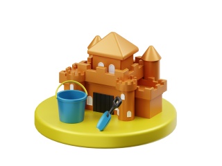  小房子沙堡C4D模型