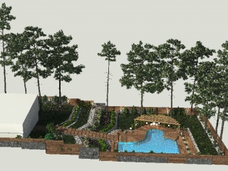 园林景观户外花园C4D模型