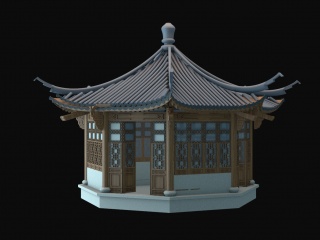 古建筑,中式亭子C4D模型