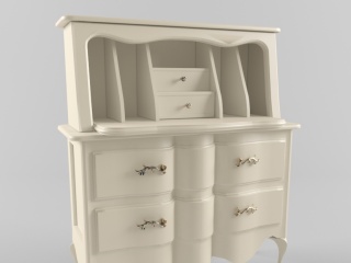 欧式家具白色柜子C4D模型