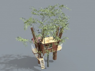 小木屋树屋C4D模型