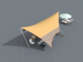 户外露营设施C4D模型