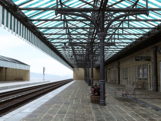 地铁站火车站C4D模型