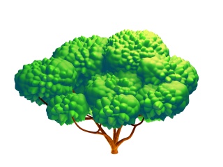 卡通绿植植物大树森林树木漫画树木素材C4D模型