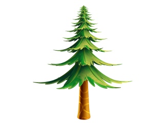 卡通绿植园林植物松树圣诞树大树园林树木C4D模型