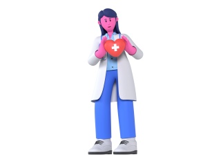 仿真卡通人物医学医院现代科技心脏心内科医生C4D模型