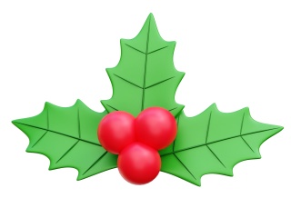 卡通圣诞节圣诞树常见装饰用品叶子树叶C4D模型