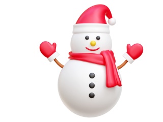 卡通圣诞节圣诞树常见装饰用品圣诞老人小雪人C4D模型