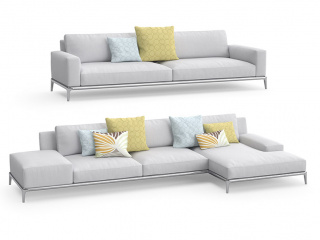 大户型简约休闲沙发组合C4D模型