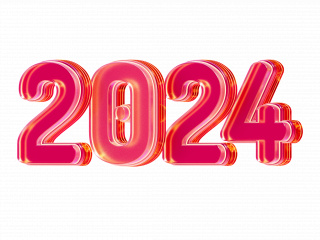 3D立体2024新年跨年龙年龙创意艺术字C4D模型