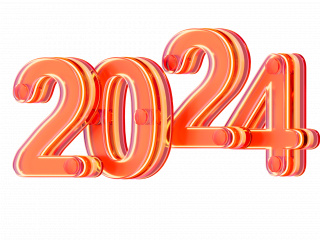 3D立体2024新年跨年龙年龙创意科技感艺术字C4D模型