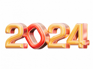 3D立体2024新年跨年龙年龙创意果冻感艺术字C4D模型