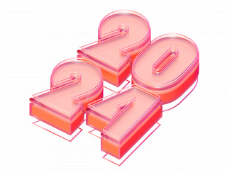006_3D立体C4D2024艺术字新年跨年粉色平躺C4D模型