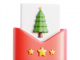 圣诞节装饰卡通图标圣诞树贺卡C4D模型