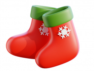 圣诞节装饰卡通图标圣诞袜子C4D模型