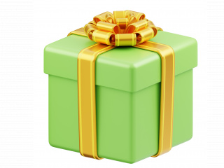精致礼物盒礼品盒绿色正方形盒子C4D模型