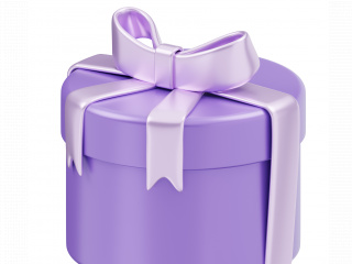 精致礼物盒礼品盒紫色圆筒礼盒C4D模型
