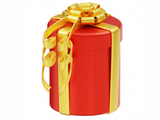 精致喜庆礼物盒礼品圆筒大红色盒子C4D模型